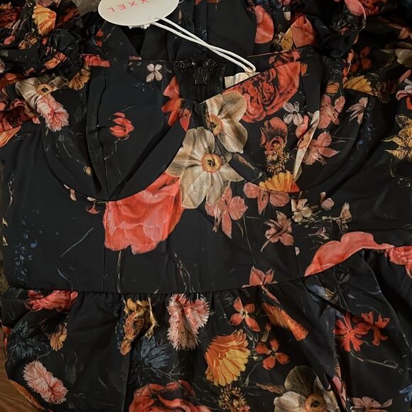 Women's Floral Puff Sleeve Maxi Dress Multicolor S,M,L - Picture 7 of 9